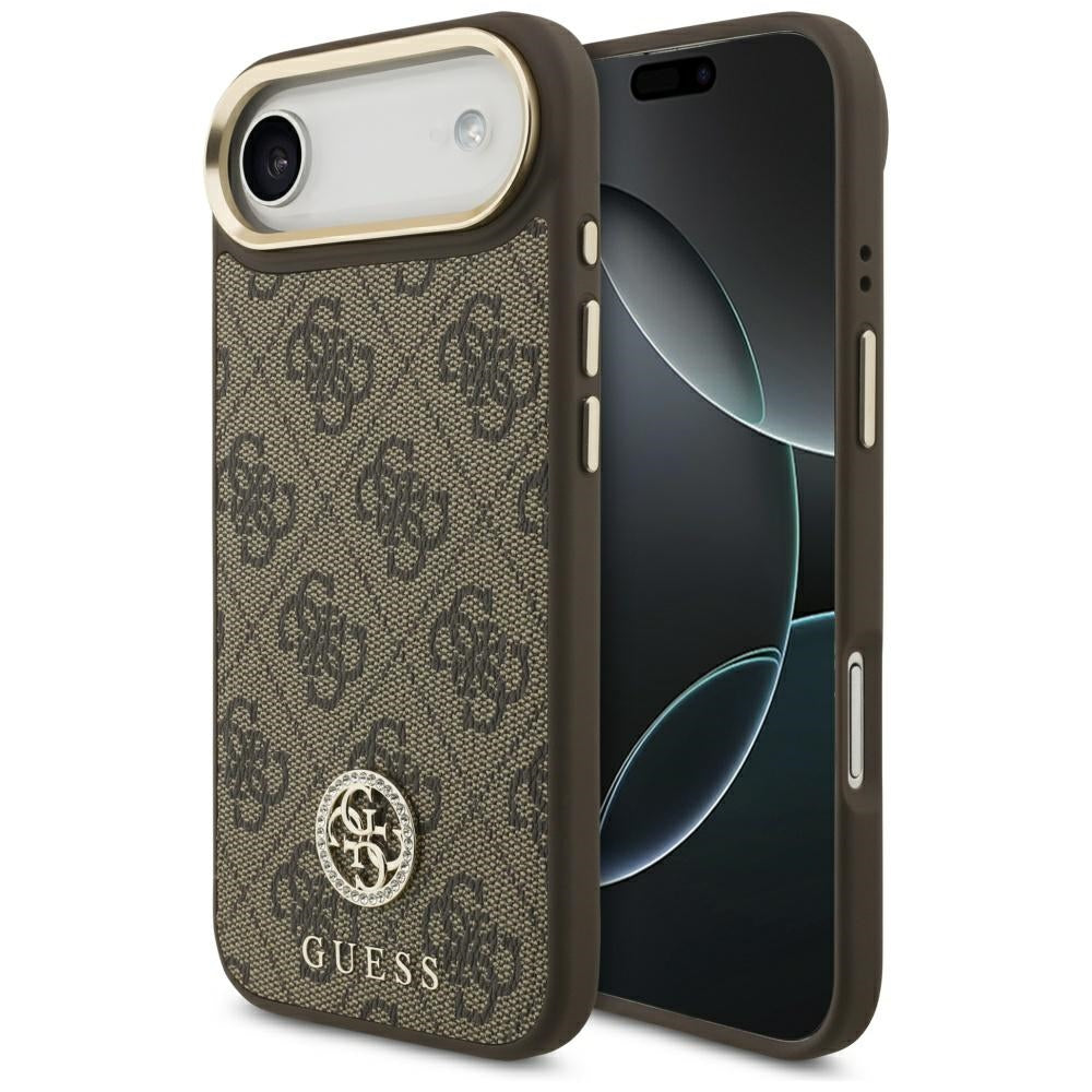 MagSafe ovitek za Apple iPhone 17 Air, Guess, 4G Strass Logo, rjava