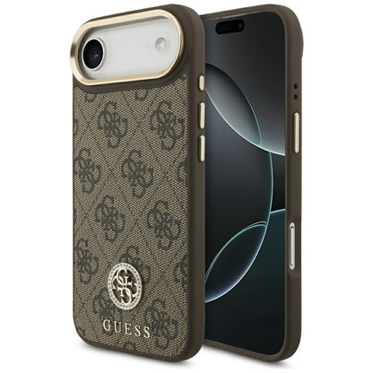 MagSafe ovitek za Apple iPhone 17 Air, Guess, 4G Strass Logo, rjava