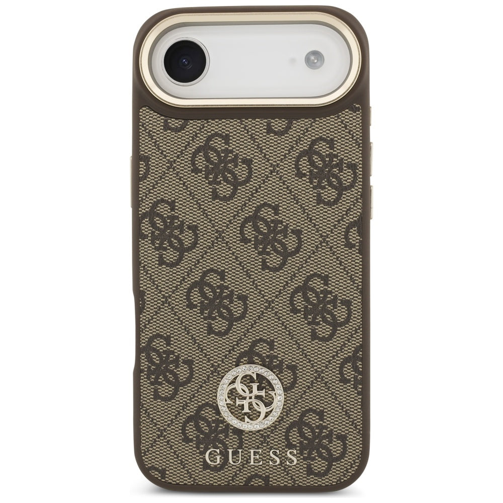 MagSafe ovitek za Apple iPhone 17 Air, Guess, 4G Strass Logo, rjava