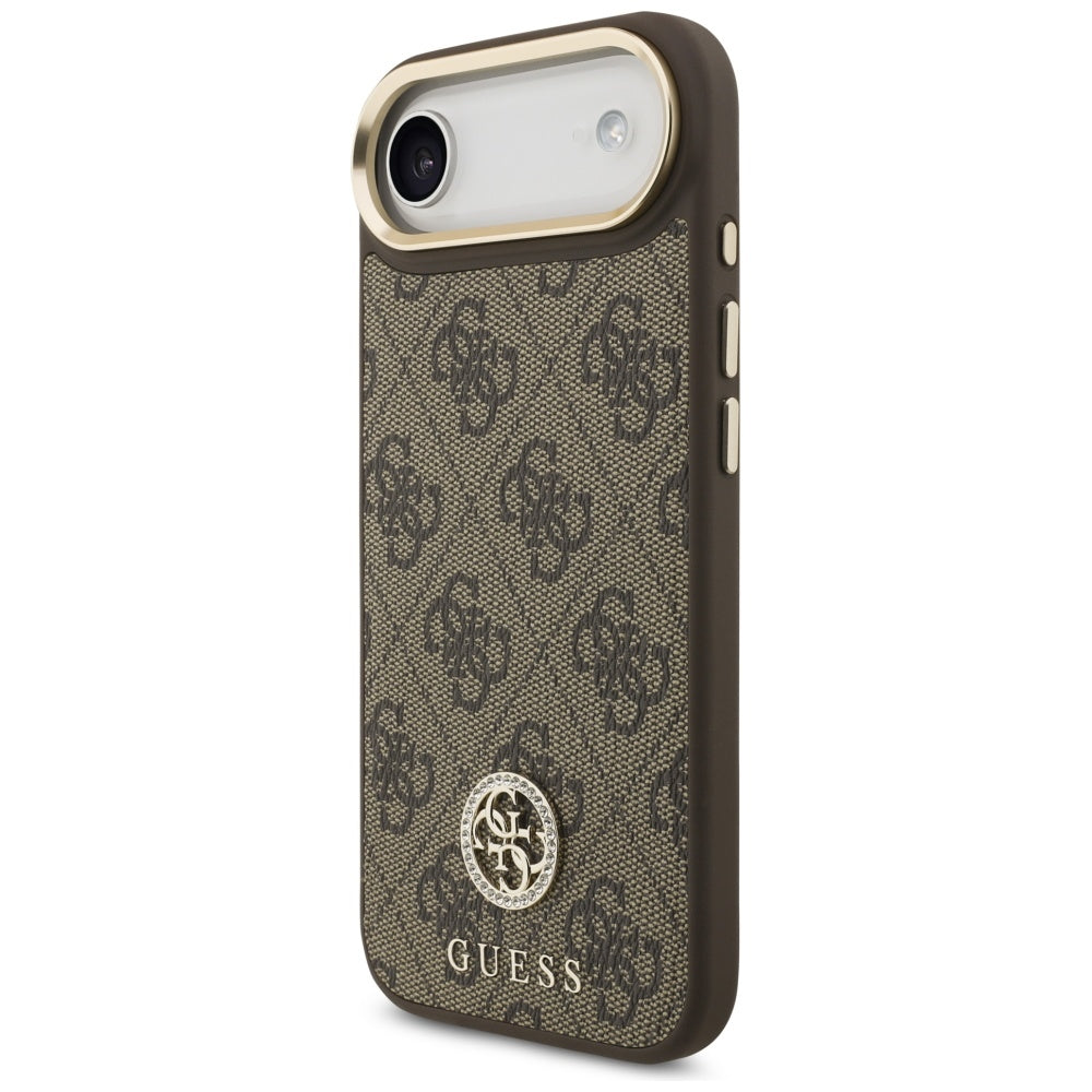 MagSafe ovitek za Apple iPhone 17 Air, Guess, 4G Strass Logo, rjava