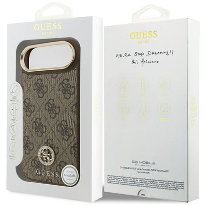 MagSafe ovitek za Apple iPhone 17 Air, Guess, 4G Strass Logo, rjava