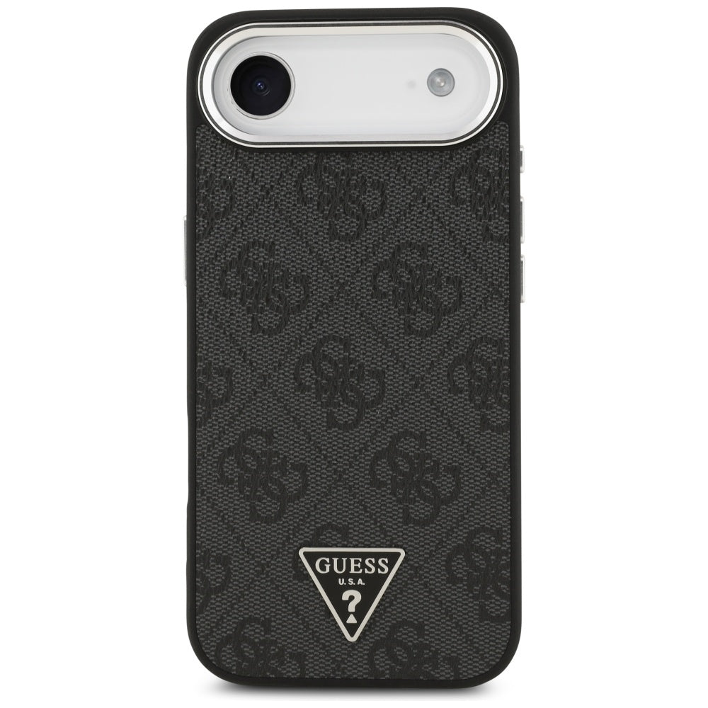 MagSafe ovitek za Apple iPhone 17 Air, Guess, 4G Triangle Logo, Črno Srebrn