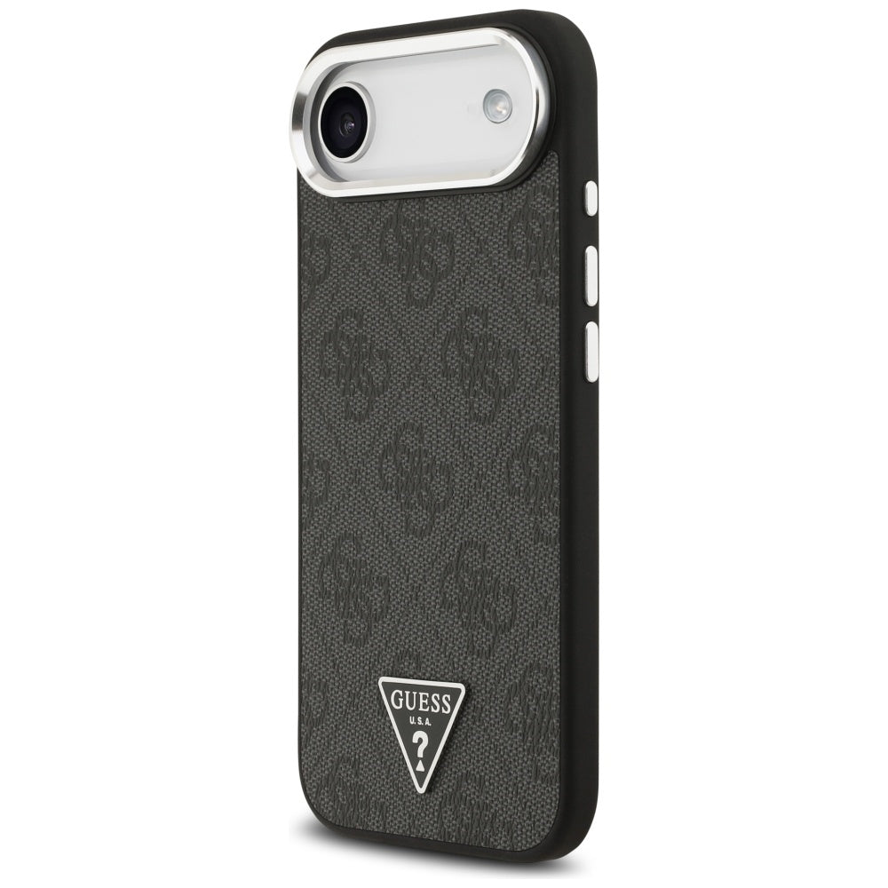 MagSafe ovitek za Apple iPhone 17 Air, Guess, 4G Triangle Logo, Črno Srebrn