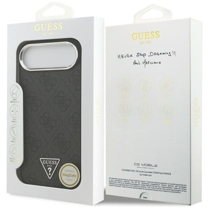 MagSafe ovitek za Apple iPhone 17 Air, Guess, 4G Triangle Logo, Črno Srebrn