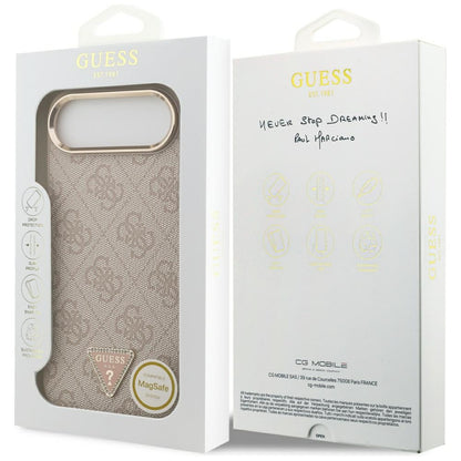 MagSafe ovitek za Apple iPhone 17 Air, Guess, 4G Triangle Logo, Zlato roza