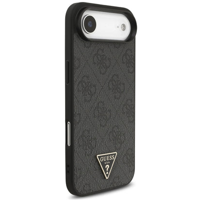 MagSafe Case for Apple iPhone 17 Air, Guess, 4G Triangle Logo with Cord Strap, Black