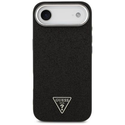 Ovitek MagSafe za Apple iPhone 17 Air, Guess, Glitter Triangle Logo, Črn