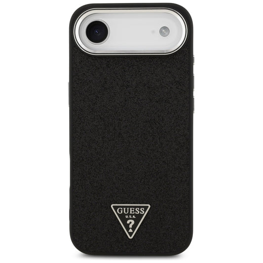 Ovitek MagSafe za Apple iPhone 17 Air, Guess, Glitter Triangle Logo, Črn