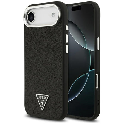 Ovitek MagSafe za Apple iPhone 17 Air, Guess, Glitter Triangle Logo, Črn