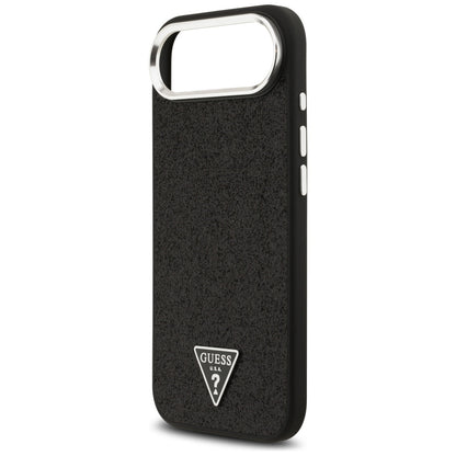 Ovitek MagSafe za Apple iPhone 17 Air, Guess, Glitter Triangle Logo, Črn