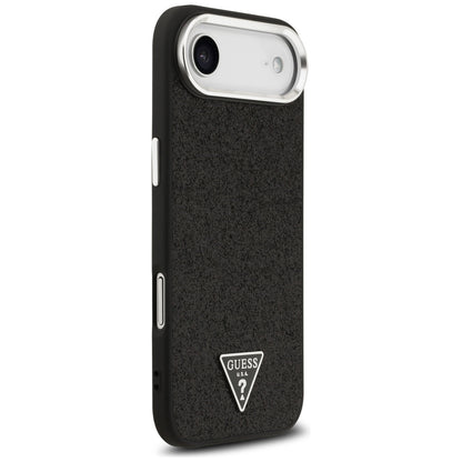 Ovitek MagSafe za Apple iPhone 17 Air, Guess, Glitter Triangle Logo, Črn