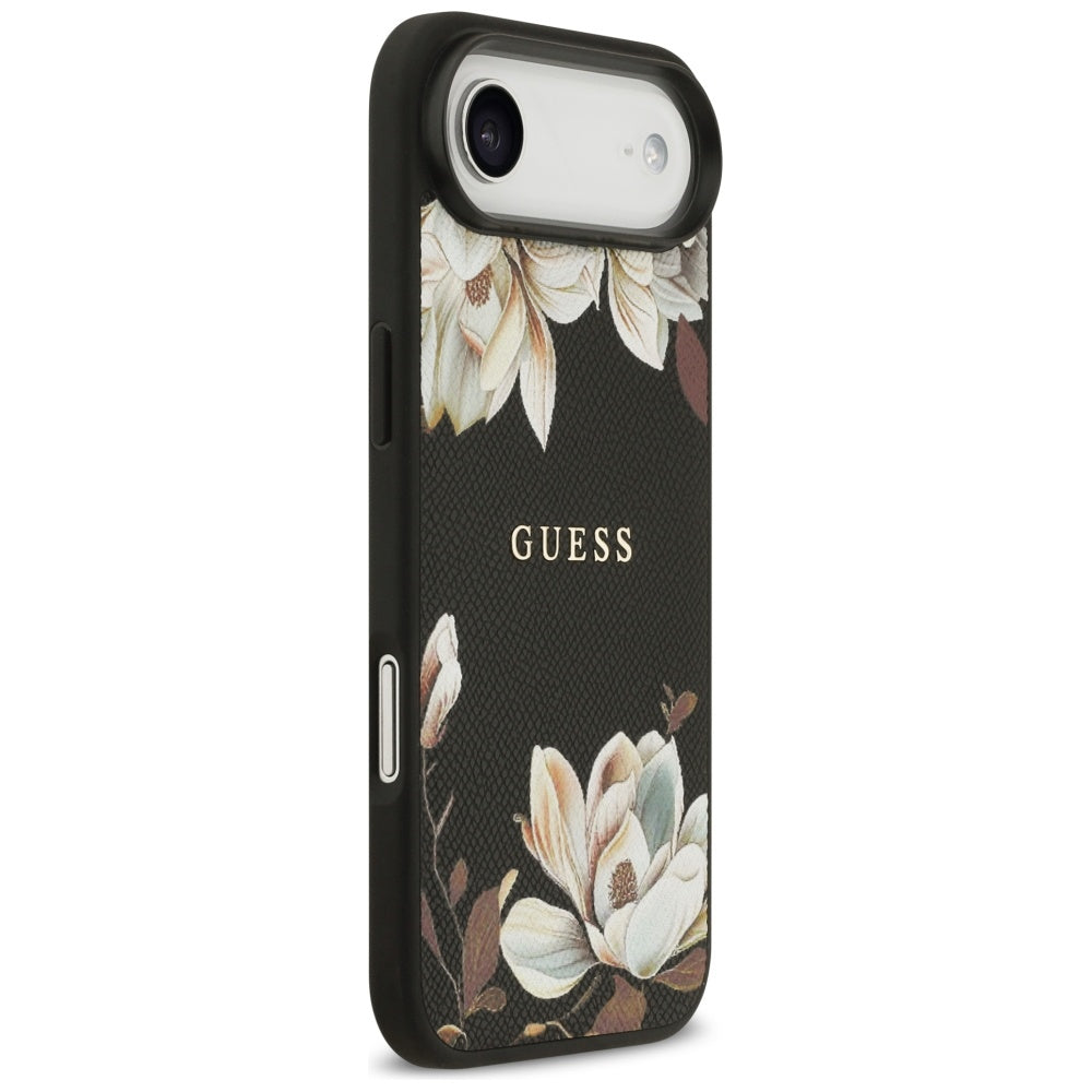 Ovitek MagSafe za Apple iPhone 17 Air, Guess, Grained Flowers, Črna