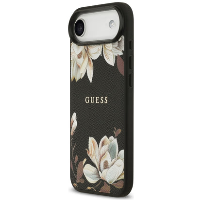 Ovitek MagSafe za Apple iPhone 17 Air, Guess, Grained Flowers, Črna