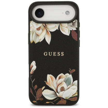 Ovitek MagSafe za Apple iPhone 17 Air, Guess, Grained Flowers, Črna