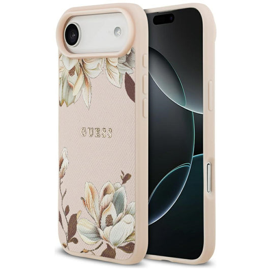Ovitek MagSafe za Apple iPhone 17 Air, Guess, Grained Flowers, Roza