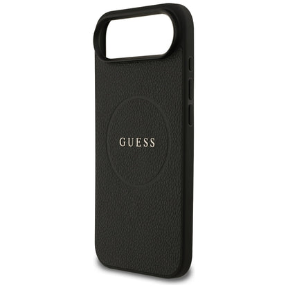 Ovitek MagSafe za Apple iPhone 17 Air, Guess, Grained Gold Ring, Črn