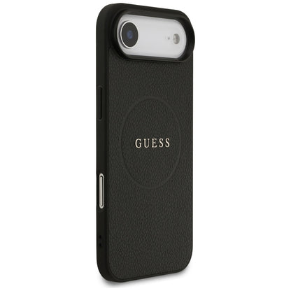Ovitek MagSafe za Apple iPhone 17 Air, Guess, Grained Gold Ring, Črn