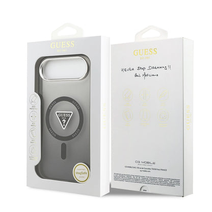 Ovitek MagSafe za Apple iPhone 17 Air, Guess, IML Gradient Triangle Logo, Črna