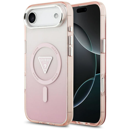 Ovitek MagSafe za Apple iPhone 17 Air, Guess, IML Gradient Triangle Logo, Roza