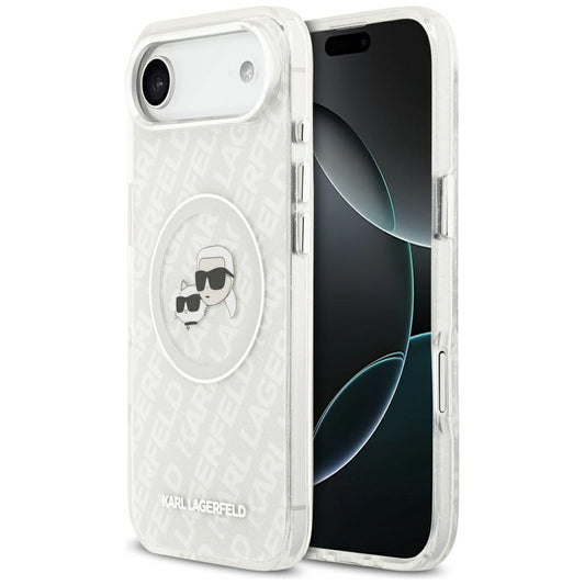 Ovitek MagSafe za Apple iPhone 17 Air, Karl Lagerfeld, IML Glitter Karl & Choupette`s Heads, Siv
