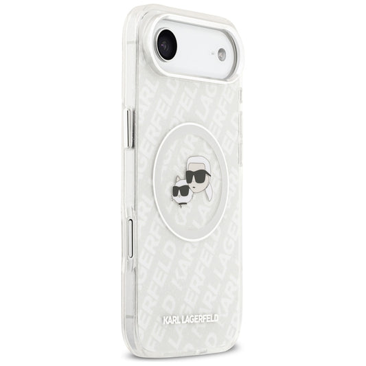 Ovitek MagSafe za Apple iPhone 17 Air, Karl Lagerfeld, IML Glitter Karl & Choupette`s Heads, Siv