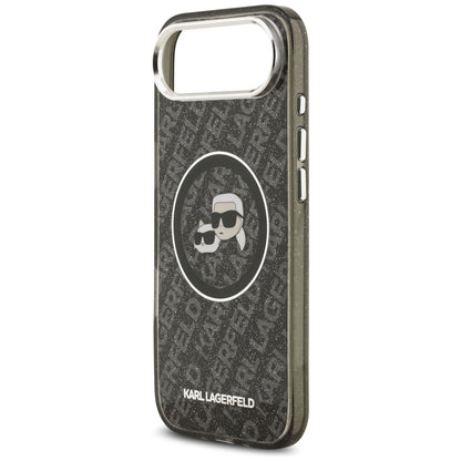 Ovitek MagSafe za Apple iPhone 17 Air, Karl Lagerfeld, IML Glitter Karl & Choupette`s Heads, Črna