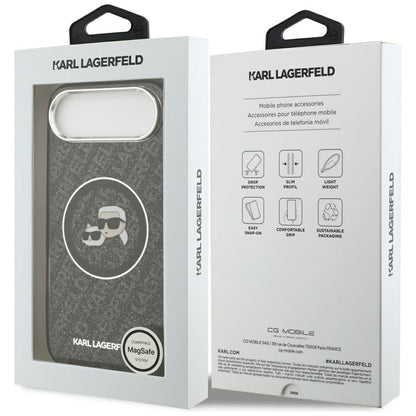 Ovitek MagSafe za Apple iPhone 17 Air, Karl Lagerfeld, IML Glitter Karl & Choupette`s Heads, Črna