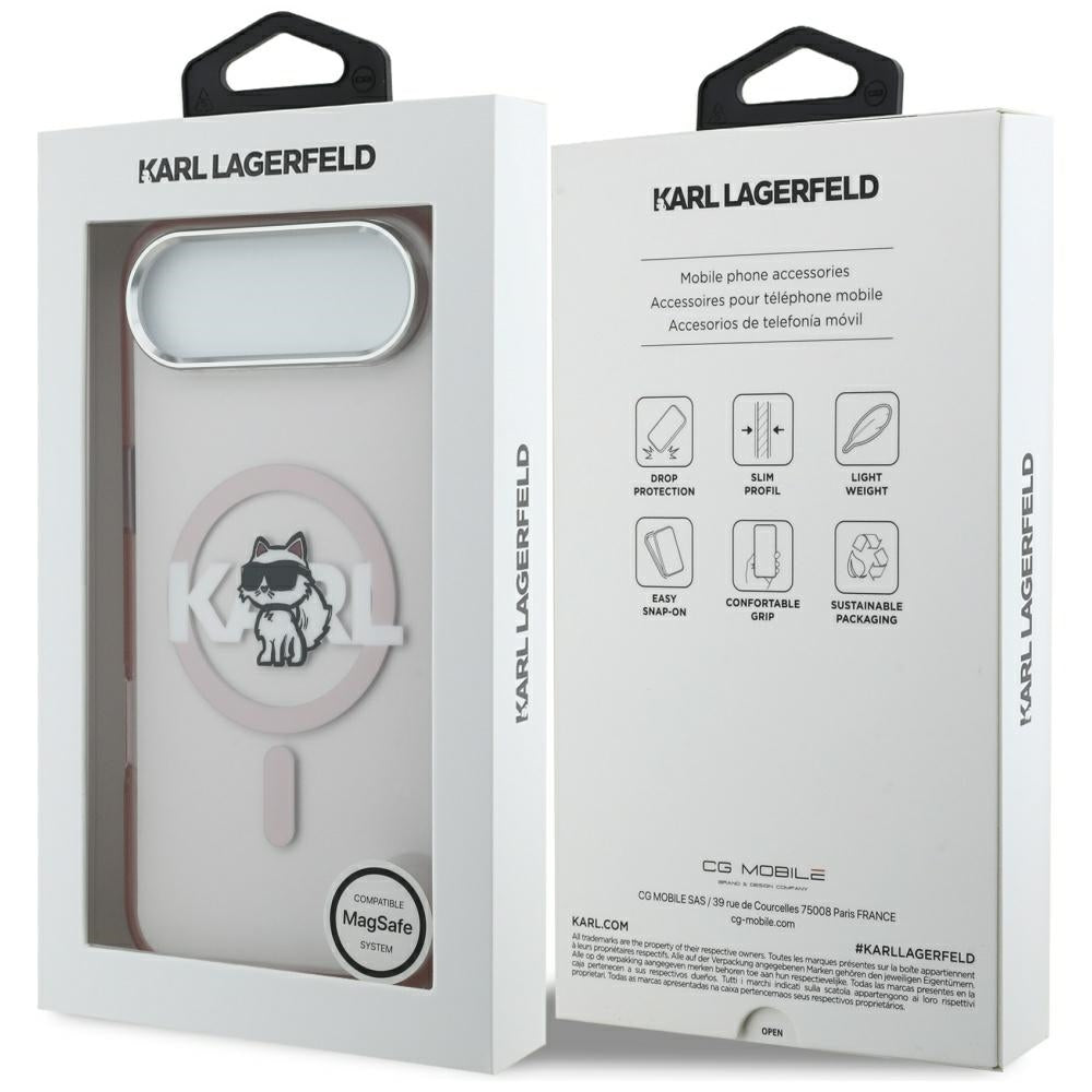 Ovitek MagSafe za Apple iPhone 17 Air, Karl Lagerfeld, IML Sketch Logo Choupette, Roza