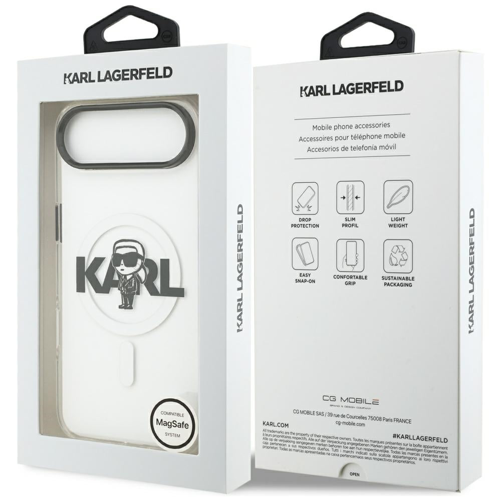 Ovitek MagSafe za Apple iPhone 17 Air, Karl Lagerfeld, IML Sketch Logo Karl, Prozoren