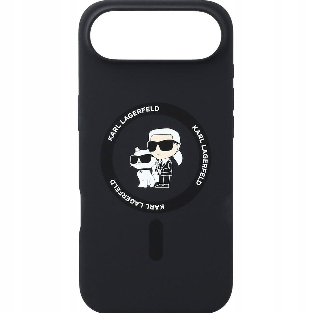 Ovitek MagSafe za Apple iPhone 17 Air, Karl Lagerfeld, Ring Karl & Choupette, črn