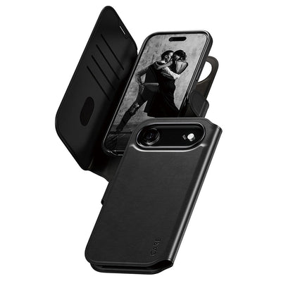 Ovitek MagSafe za Apple iPhone 17 Air, PanzerGlass, Care Feature Tango Two-in-One, Črn