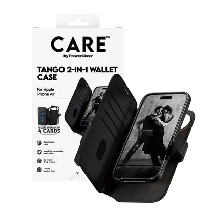 Ovitek MagSafe za Apple iPhone 17 Air, PanzerGlass, Care Feature Tango Two-in-One, Črn