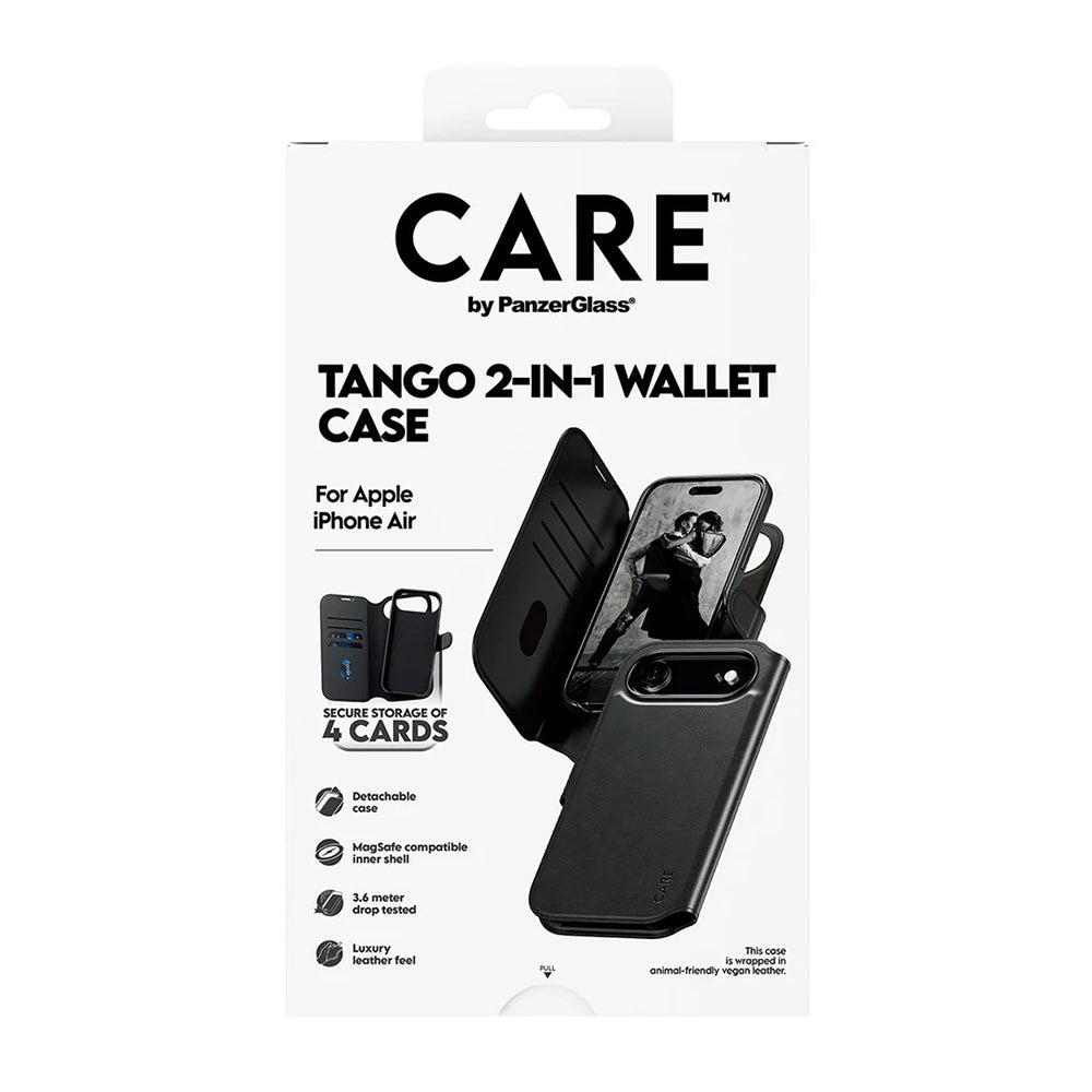 Ovitek MagSafe za Apple iPhone 17 Air, PanzerGlass, Care Feature Tango Two-in-One, Črn