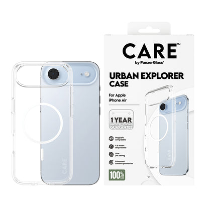 Ovitek MagSafe za Apple iPhone 17 Air, PanzerGlass, Care Urban Explorer, Prozorna Bela