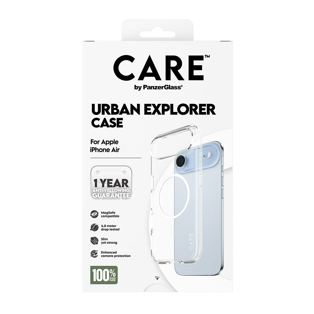 Ovitek MagSafe za Apple iPhone 17 Air, PanzerGlass, Care Urban Explorer, Prozorna Bela