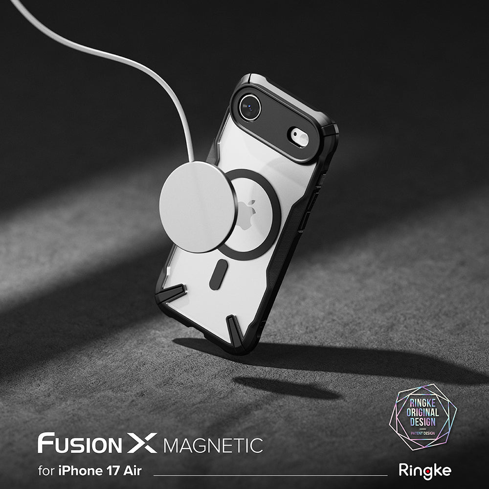Ovitek MagSafe za Apple iPhone 17 Air, Ringke, Fusion X, Črn