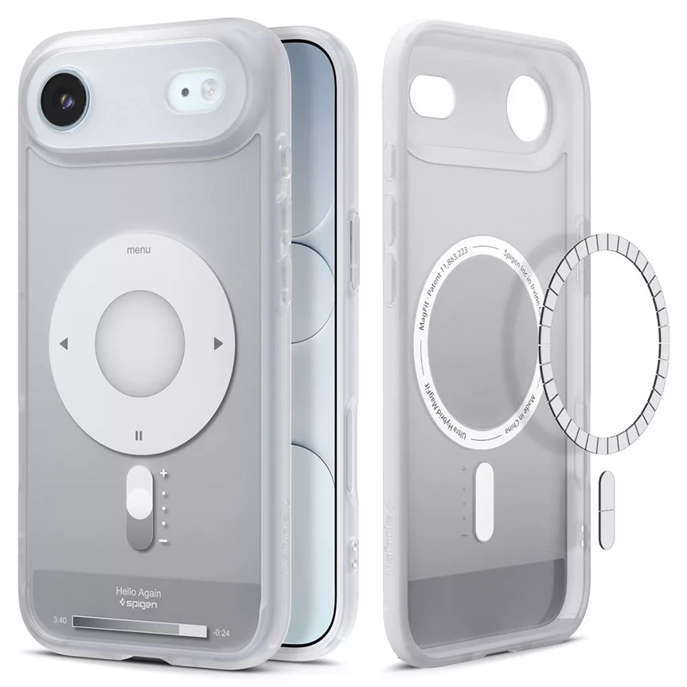 Ovitek MagSafe za Apple iPhone 17 Air, Spigen, Ultra Hybrid Classic, Srebrn.