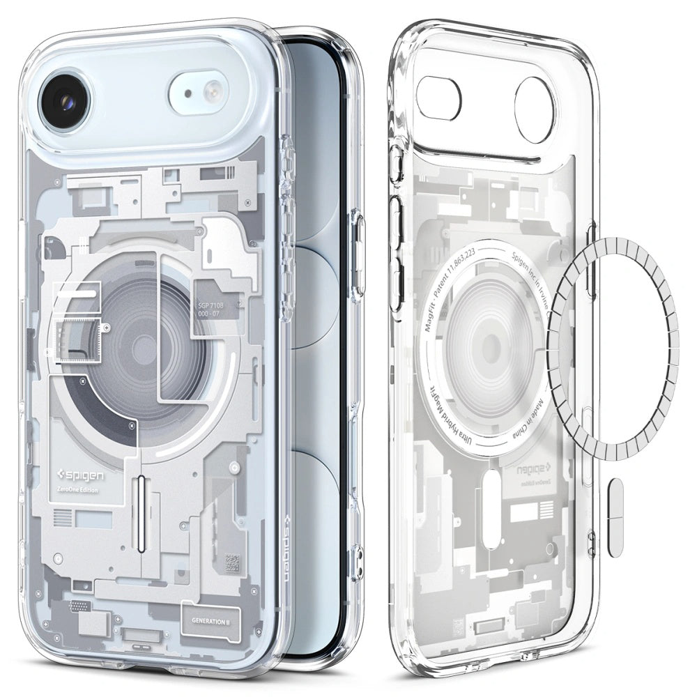 Ovitek MagSafe za Apple iPhone 17 Air, Spigen, Ultra Hybrid Zero One, Bela