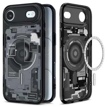 Ovitek MagSafe za Apple iPhone 17 Air, Spigen, Ultra Hybrid Zero One, Črn