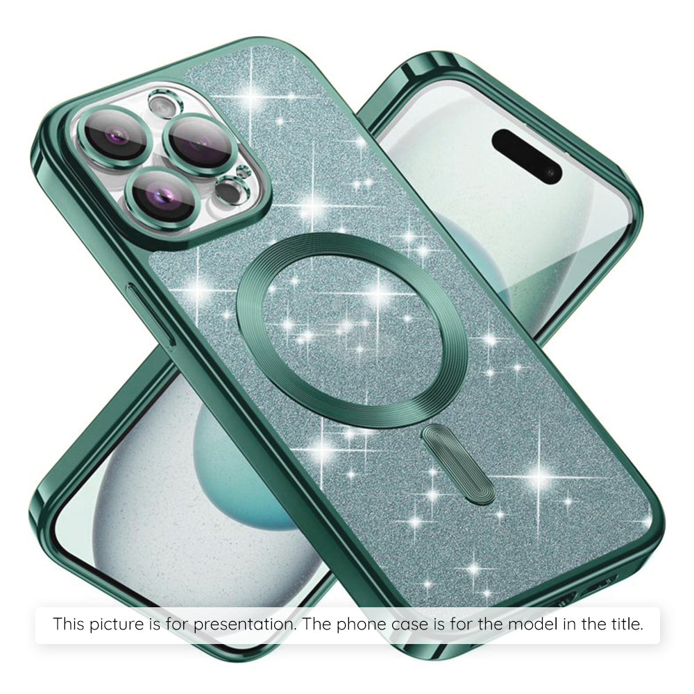 Ovitek MagSafe za Apple iPhone 17 Air, Techsuit, Luxury Glitter, Svetlo zelen