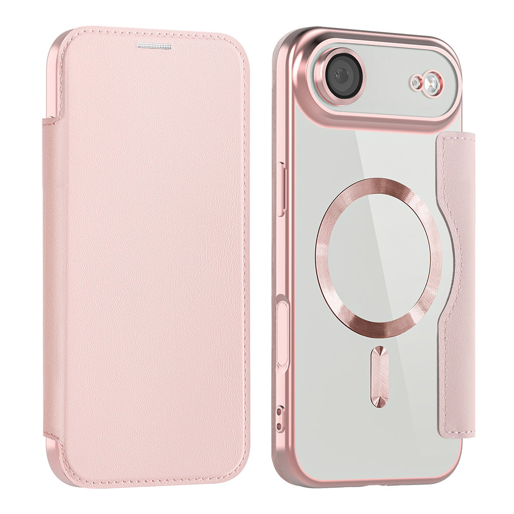 Ovitek MagSafe za Apple iPhone 17 Air, Techsuit, SmartMag Book, Roza