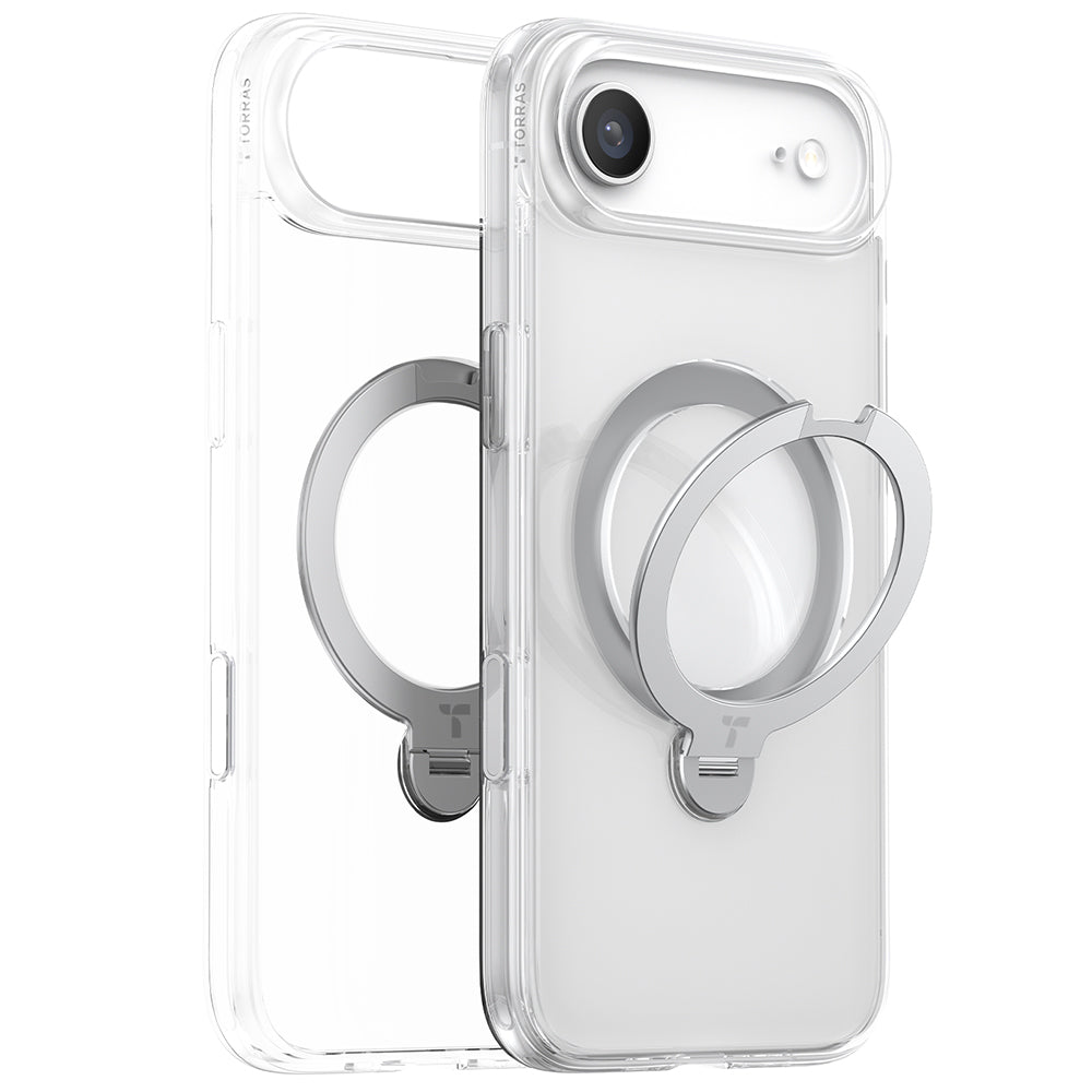 Ovitek MagSafe za Apple iPhone 17 Air, Torras, Ostand Spin, Prozoren