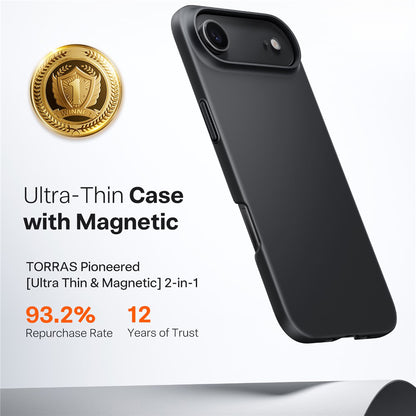 Ovitek MagSafe za Apple iPhone 17 Air, Torras, SlimFit, Črn