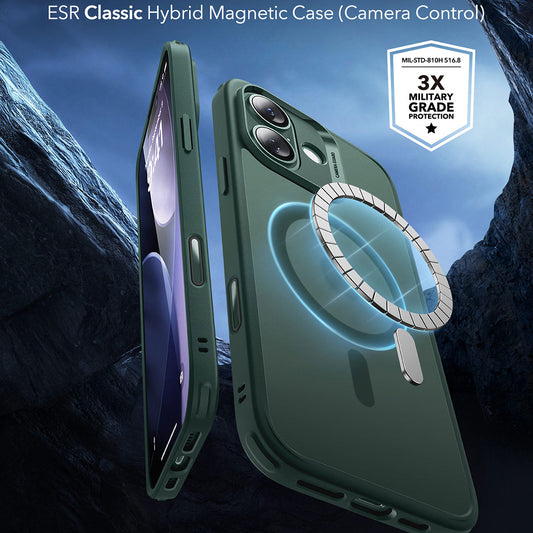 Ovitek MagSafe za Apple iPhone 17, ESR, Classic Hybrid, Satenasto Zelen