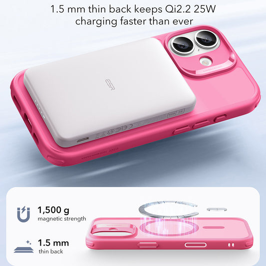 Ovitek MagSafe za Apple iPhone 17, ESR, Classic Hybrid, Satenasto Roza