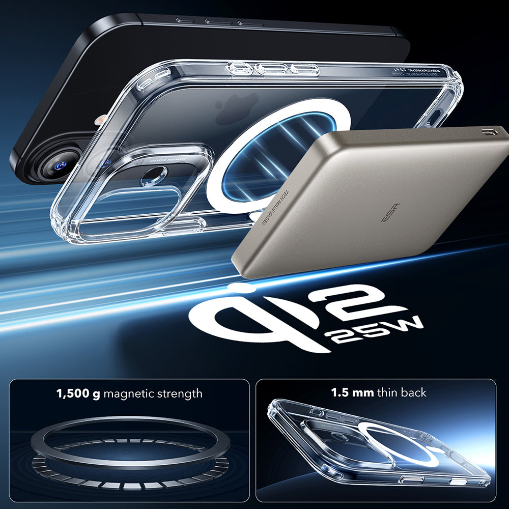 Ovitek MagSafe za Apple iPhone 17, ESR, Classic Hybrid, Prozoren