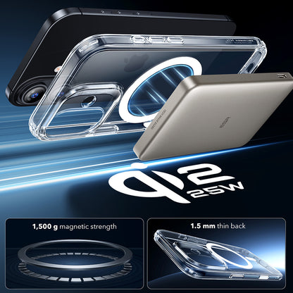Ovitek MagSafe za Apple iPhone 17, ESR, Classic Hybrid, Prozoren