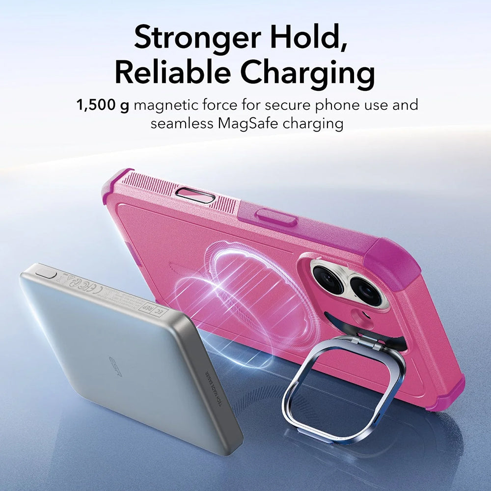 Ovitek MagSafe za Apple iPhone 17, ESR, Cyber Armor Kickstand, Roza