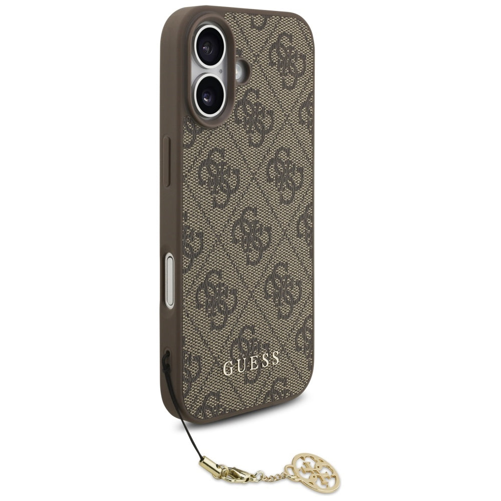 MagSafe ovitek za Apple iPhone 17, Guess, 4G Charm Cradle, rjava
