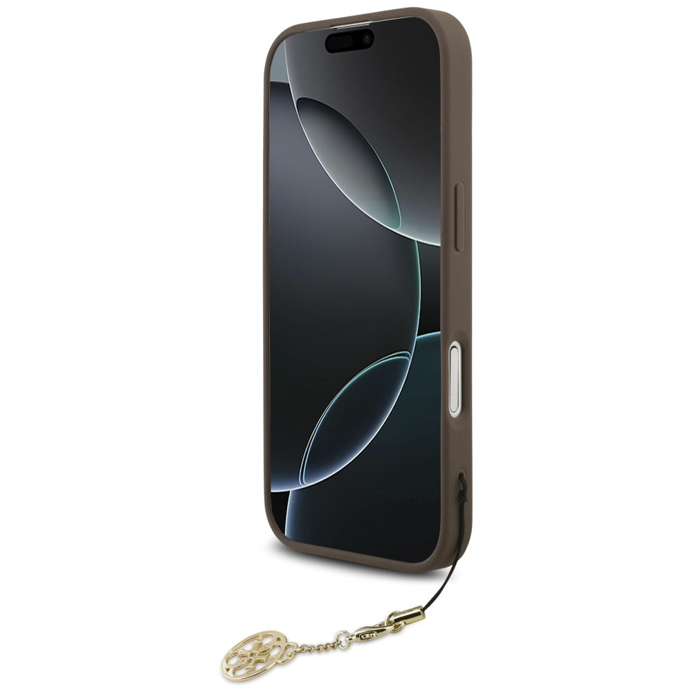 MagSafe ovitek za Apple iPhone 17, Guess, 4G Charm Cradle, rjava